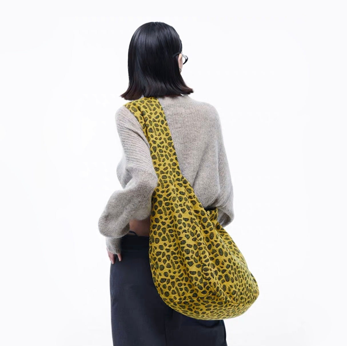 Oversized Leopard Hobo Bag