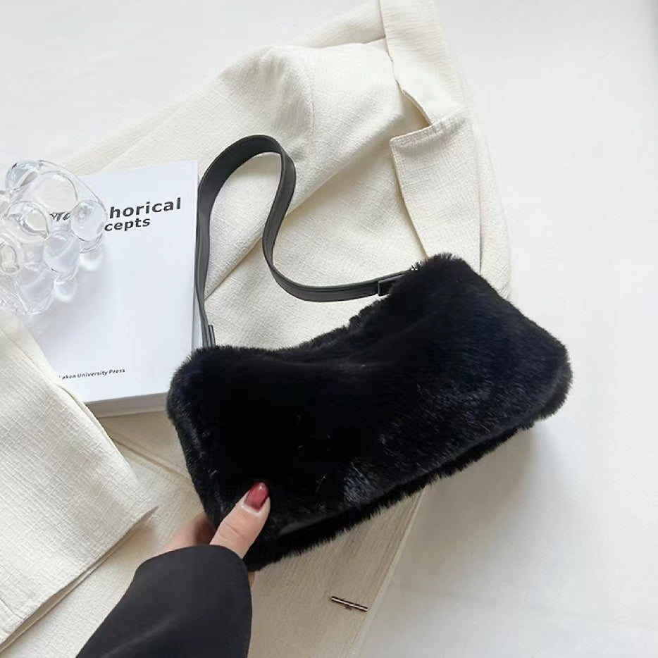 Mini Shearling Baguette Bag