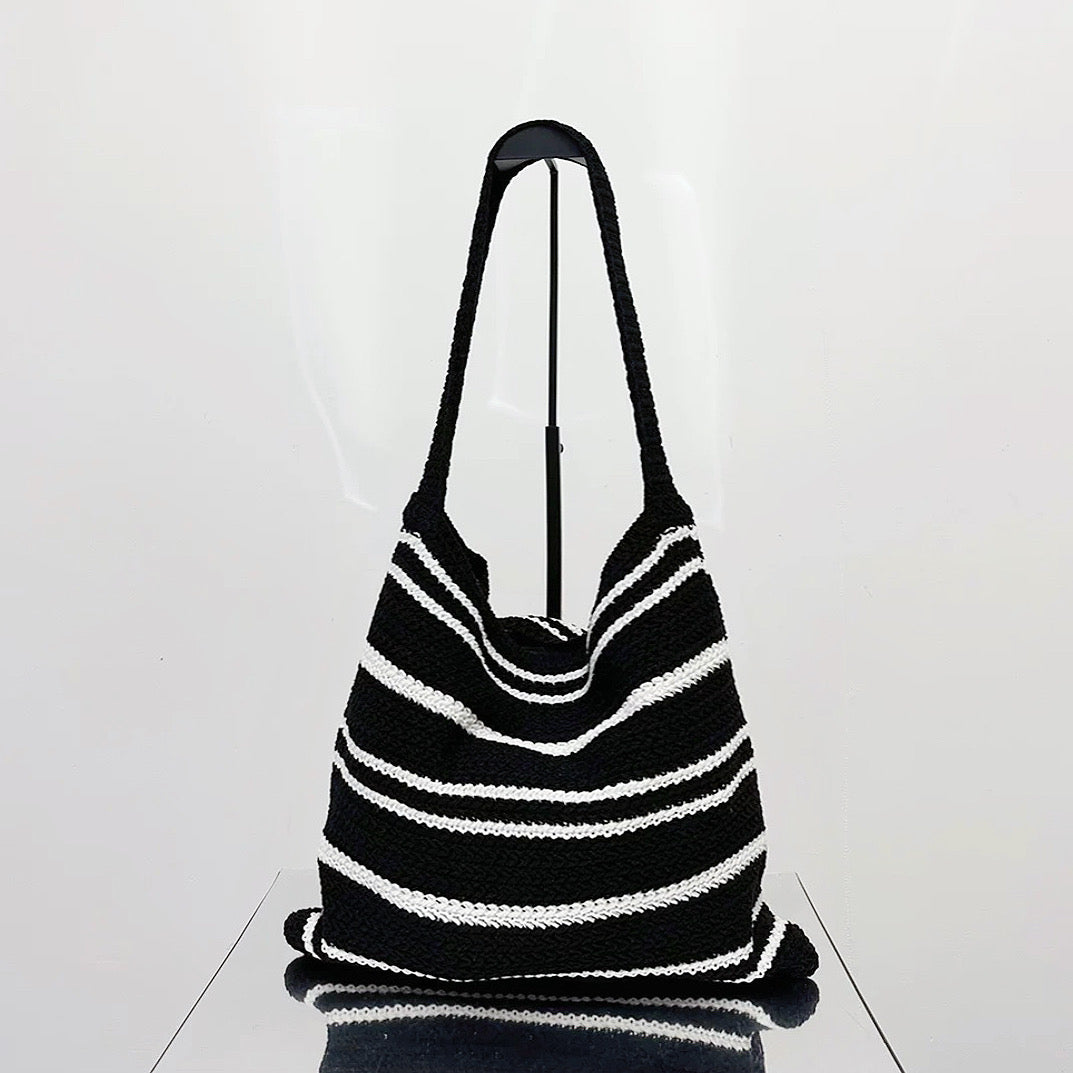 Simple Striped Knitted Bag