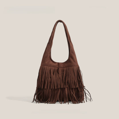 Fringe Suede Hobo Bag