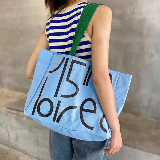 Bold Letter Canvas Tote Bag