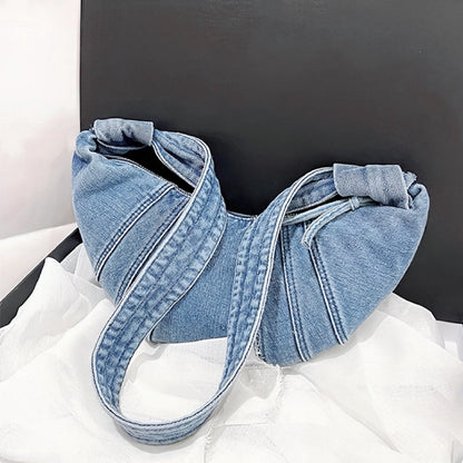 Croissant Denim Shoulder Bag