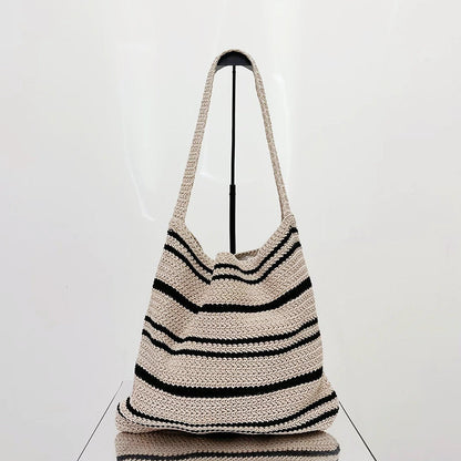 Simple Striped Knitted Bag