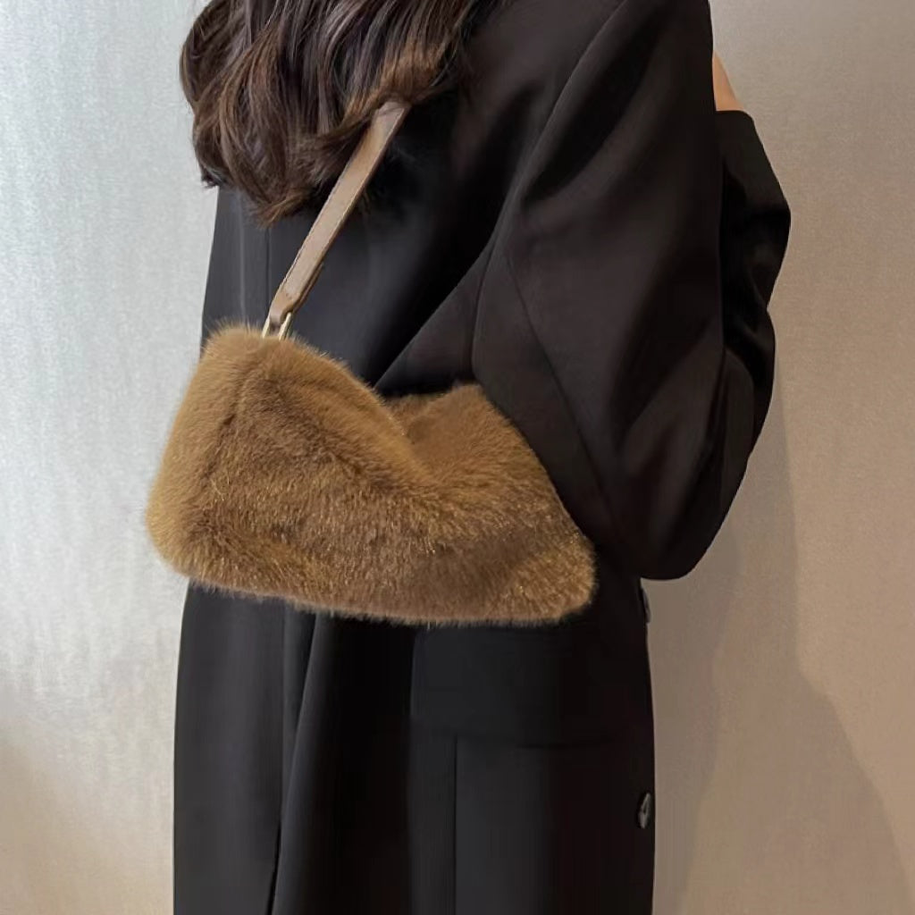 Mini Shearling Baguette Bag