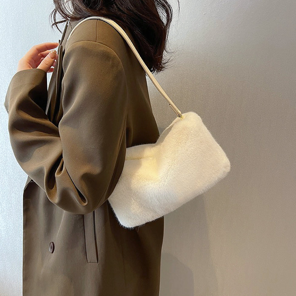 Mini Shearling Baguette Bag