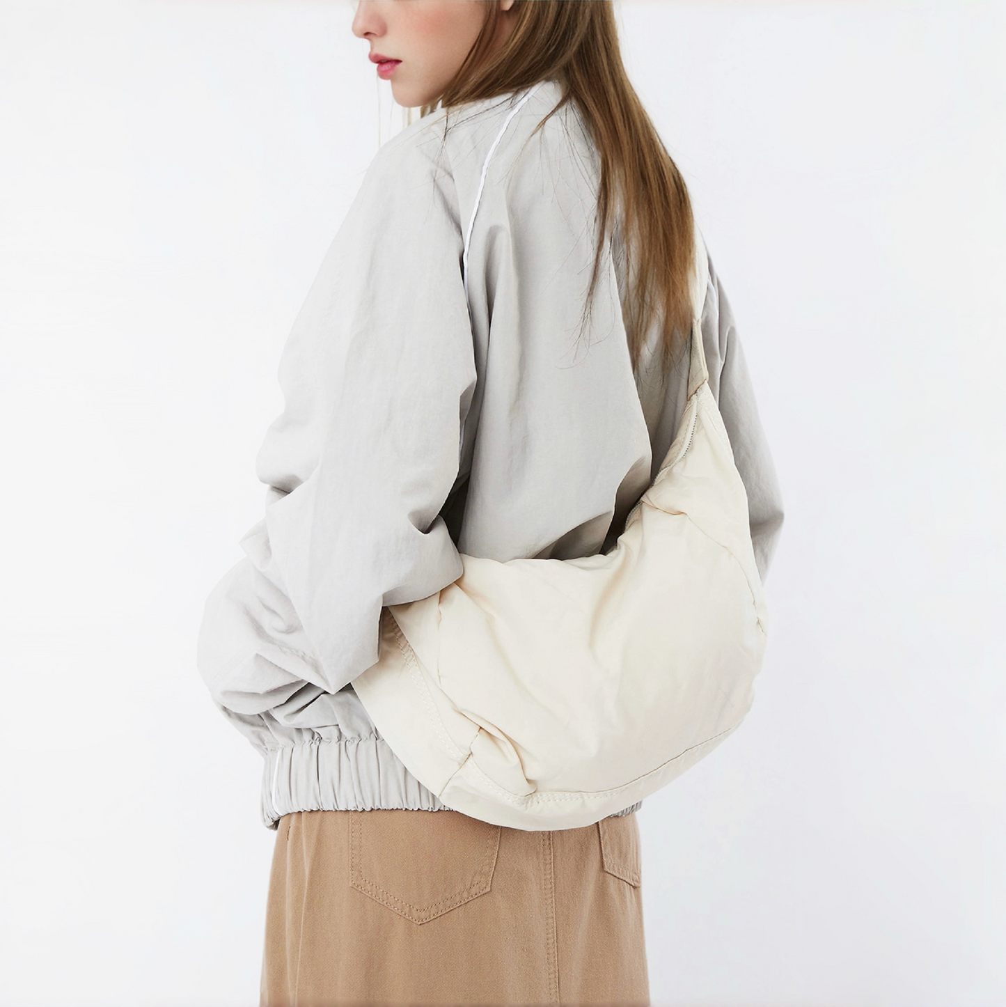 Casual Ruched Crescent Bag