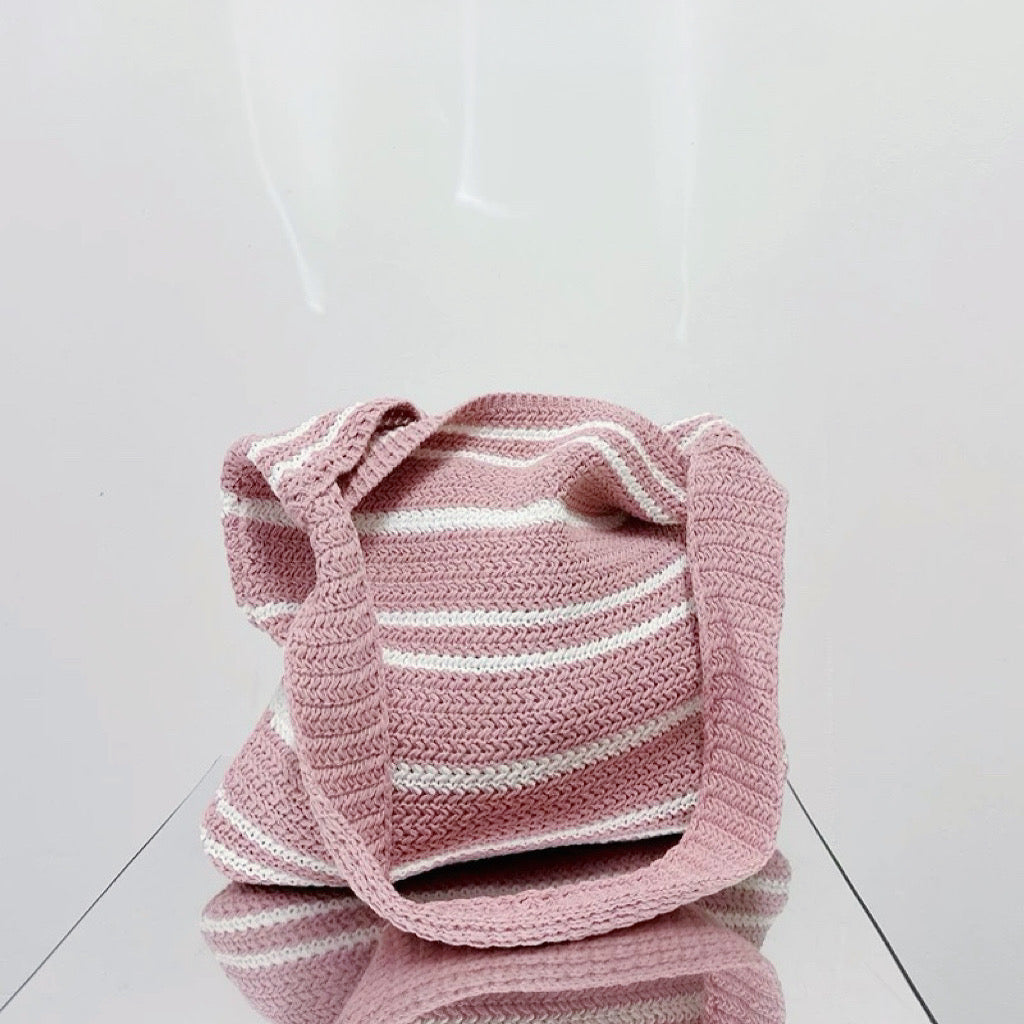 Simple Striped Knitted Bag