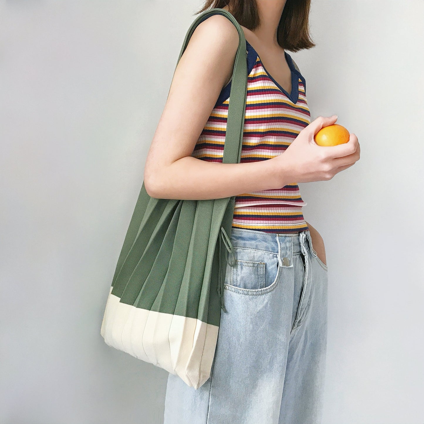 Accordion Foldable Knitted Bag