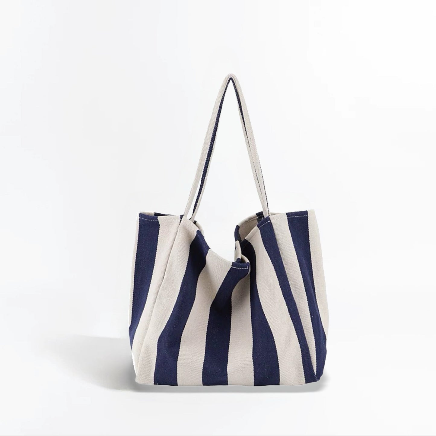 Wide Stripe Canvas Tote Bag