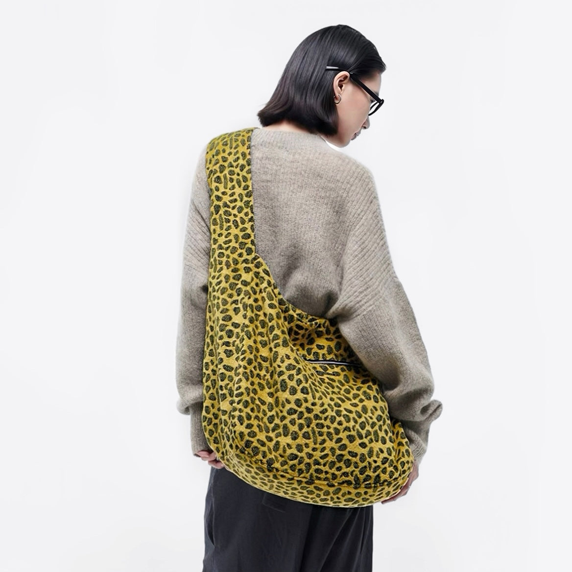 Oversized Leopard Hobo Bag