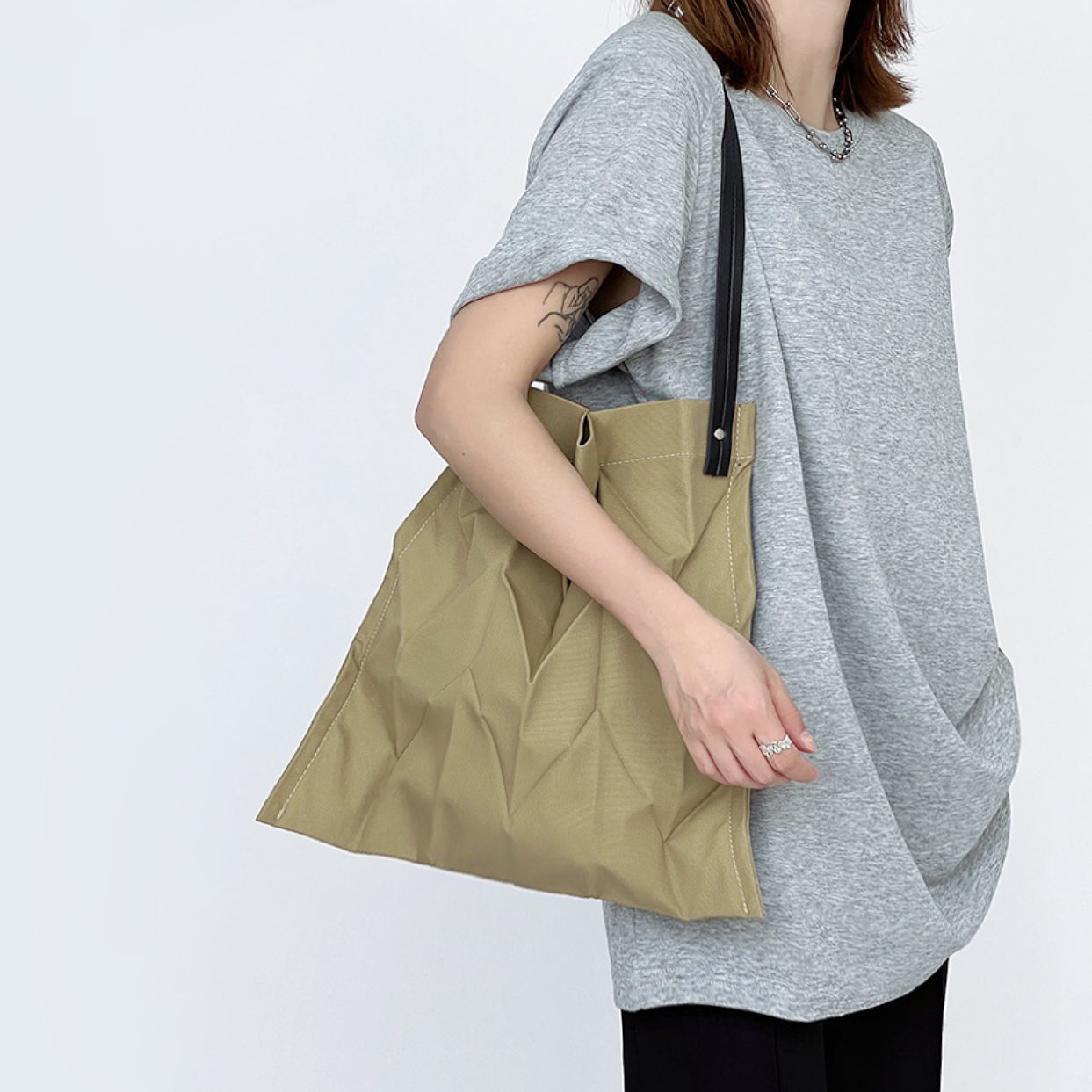 Faltbare Plissierte Shopper Tasche