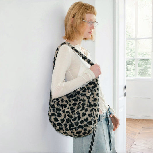 Leopard Print Tweed Tote bag