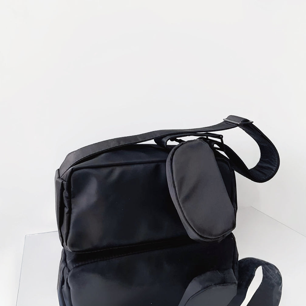 Nylon Brick Cassette Crossbody Bag