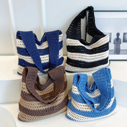 Wide Stripe Crochet Bag